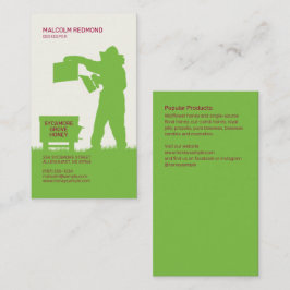 Cartão De Visita Beekeeper Silhouette Grass Green
