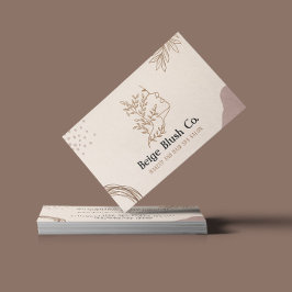 Cartão De Visita Beige Blush Beleza Feminina Maquiagem Boutique