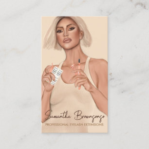 Cartão De Visita Beige Brown Twezer Curler Makeup Eyelash