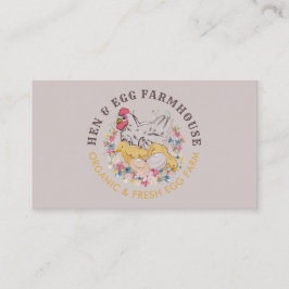 Cartão De Visita Beige Chicken Hen Farmhouse De Ovos