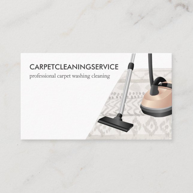 Cartão De Visita Beige Janitorial empregada doméstica Tapete de lim (Frente)