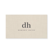 Beige Linen Creme Texture Minimal Elegant Monogram