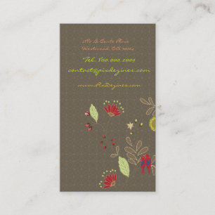 Cartão De Visita Beijando Parques de Babados Vermelhos no galho de 