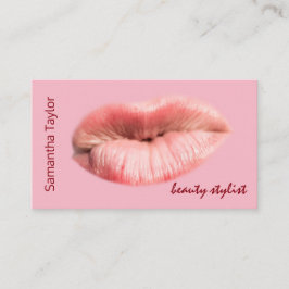 Cartão De Visita Beijar lábios beleza estilista personalizável