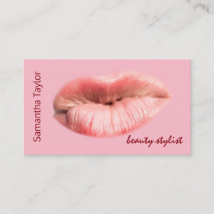 Cartão De Visita Beijar lábios beleza estilista personalizável