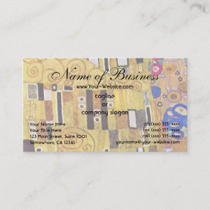 Cartão De Visita Beijo por Klimt, Art Nouveau Dourado Padrão Design