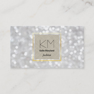 Cartão De Visita Beira branca do ouro de Bokeh