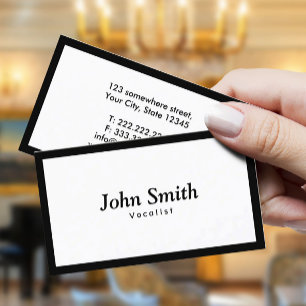 Cartão De Visita Beira preta lisa do vocalista
