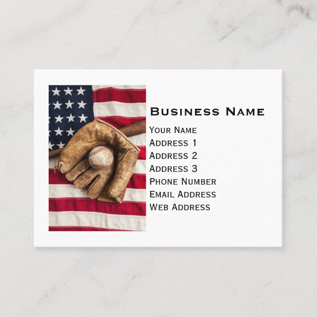 Cartão De Visita Beisebol Vintage (Frente)