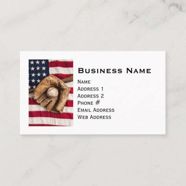 Cartão De Visita Beisebol Vintage (Frente)