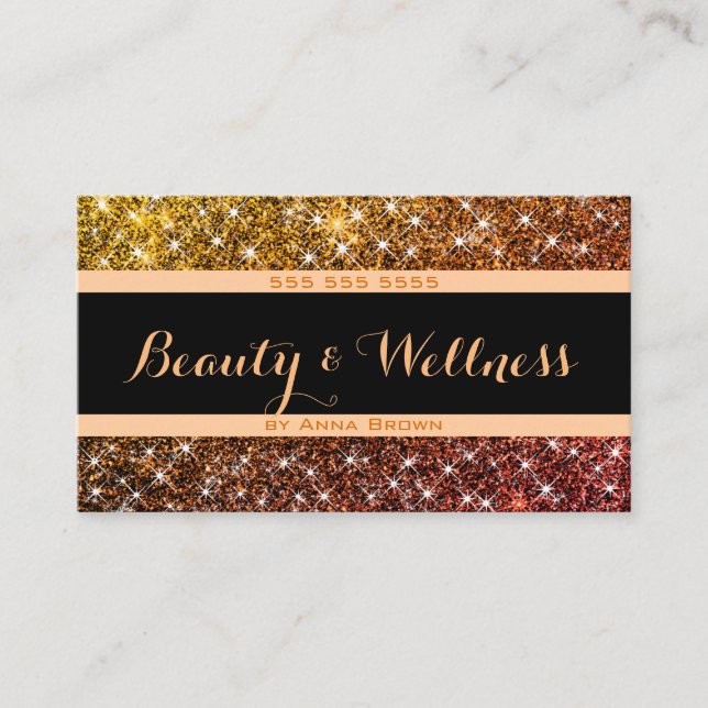 Cartão De Visita Bela Bela Bela Bela Bela Glamorosa Glitter Sparkle (Frente)