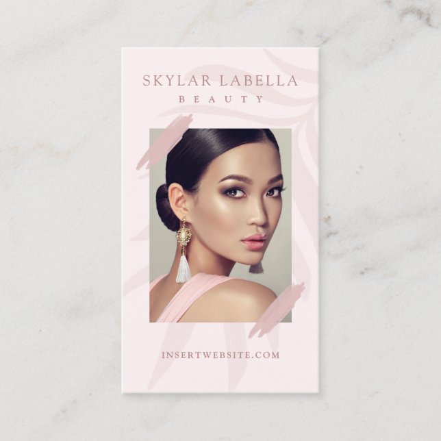 Cartão De Visita Bela Bela Pincel Floral Moderna e Elegante (Frente)