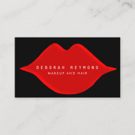 Cartão De Visita bela composição gráfica feminina dos lábios vermel
