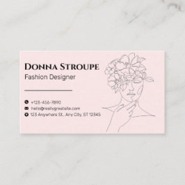 Cartão De Visita Bela e elegante designer de moda
