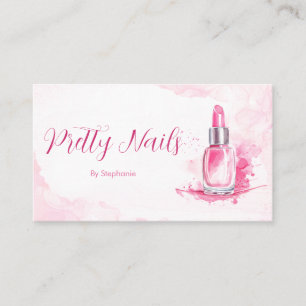 Cartão De Visita Bela Manicure Artista Chic Nail Cor-De-Água Rosa