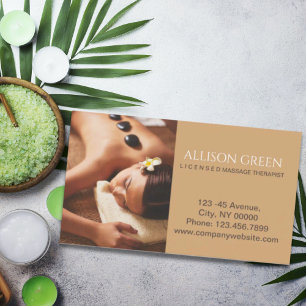 Cartão De Visita Bela SPA Acupressãomassagem de pedra quente Salão
