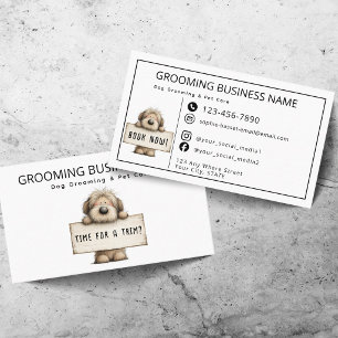 Cartão De Visita Beleza Canine Grooming & Pet Care Divertido Modern