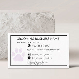 Cartão De Visita Beleza Canine Grooming & Pet Care Divertido Modern
