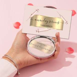 Cartão De Visita Beleza Cosmetologista Seringa Botox B12 QRCodeBlus