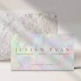 Cartão De Visita Beleza da Aura Holográfica do Pastel Moderno