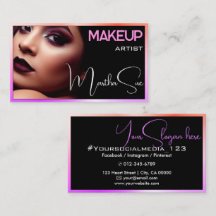 Cartão De Visita Beleza da Imagem Fotográfica Moderna do Ombre Pret