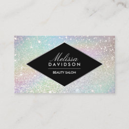 Cartão De Visita Beleza de Glitter Holográfica e Glamor