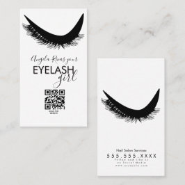 Cartão De Visita Beleza de Salão Menino Eyelash Minimalista