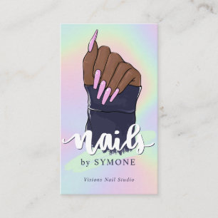 Cartão De Visita Beleza do artista técnico Salon Pastel Holographi