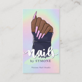 Cartão De Visita Beleza do artista técnico Salon Pastel Holographic