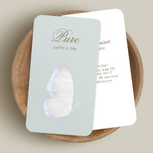 Cartão De Visita Beleza e bem-estar da borboleta branca