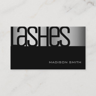 Cartão De Visita Beleza Elegante de Na moda Glam de Aço Prateado