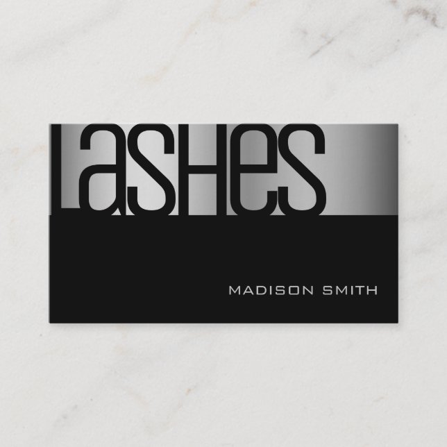 Cartão De Visita Beleza elegante do Na moda de Aço Prateado (Frente)