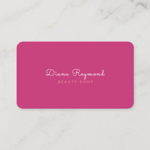 Cartão De Visita beleza feminino cor-de-rosa lisa moderna, elegante