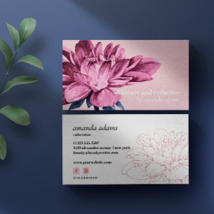 Cartão De Visita Beleza florescente  Estética do Skincare Watercol