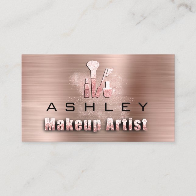 Cartão De Visita Beleza Makeup Artist Appoint Card Blush Rosa (Frente)