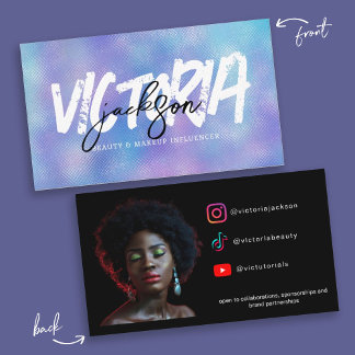 Cartão De Visita Beleza Makeup Influencer Faux Iridescente Personal
