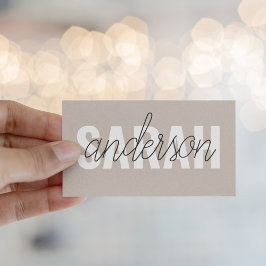 Cartão De Visita Beleza Marrom Moderna Personalizada Seu Nome