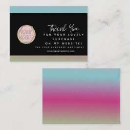 Cartão De Visita Beleza Moderna Arco-íris Obrigado Logo
