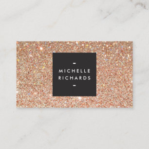 Cartão De Visita Beleza Moderna do Glitter de Cobre Glamorosa