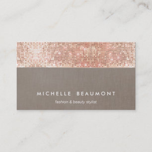 Cartão De Visita Beleza Moderna e Fashion Faux Sequin