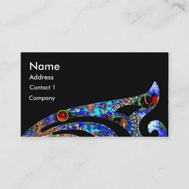 Cartão De Visita Beleza MONOGRAM EPHEMERAL,Salão,Spa,Artista Makeup (Frente)