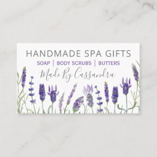 Cartão De Visita Beleza Natural De Banho E Spa De Lavanda Feita À