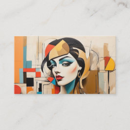 Cartão De Visita Beleza Parlor Hairstylist Salon Cosmetics Cubismo