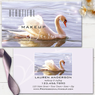 Cartão De Visita Beleza Profissional Cisne Maquiagem Foto 