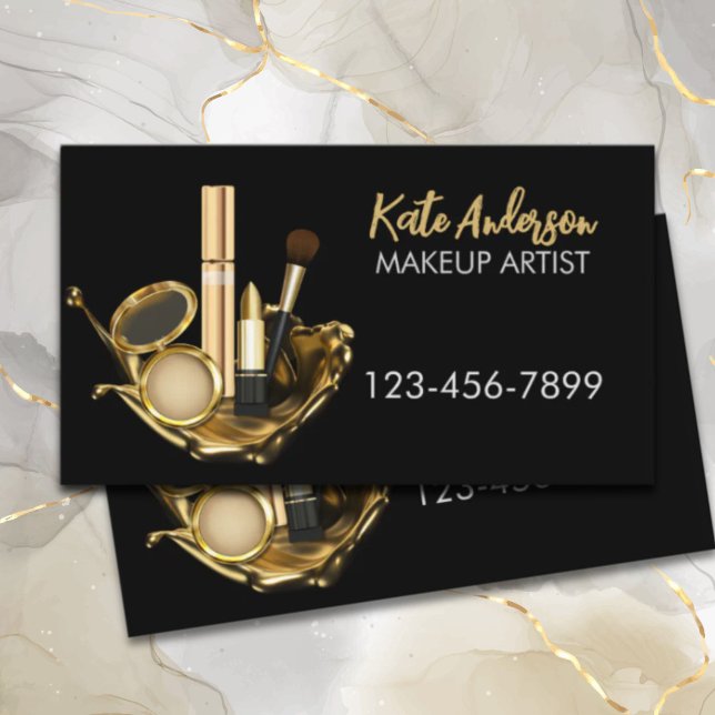 Cartão De Visita Beleza Salon Stylist Makeup Artista Cosmetólogo (Beauty Salon Stylist Makeup Artist Cosmetologist Business Card)