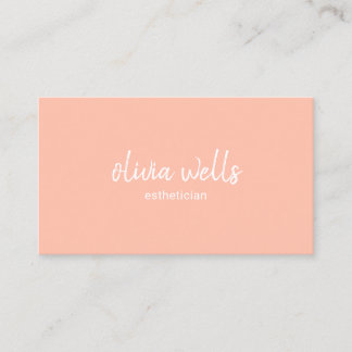 Cartão De Visita Beleza Simples Feminina Peach Coral