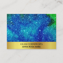 Cartão De Visita *~* Belo Azul Luminoso Verde Luminoso Folha de Our