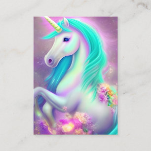 Cartão De Visita Belo Cabelo Adorável de Unicórnio de Arte Digital