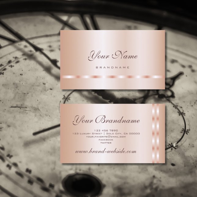 Cartão De Visita Belo efeito Rosa Dourado profissional e moderno (Criador carregado)