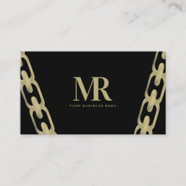 Cartão De Visita Belo Joalheiro Grande Corrente Folha Faux Dourado